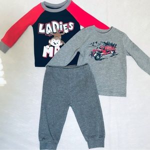 Baby boy 2 Long sleeve and 1 sweatpants 6-12 months